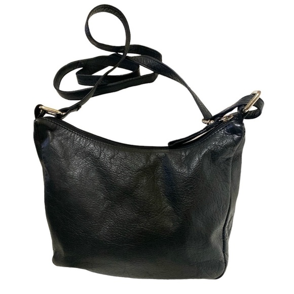 MARCO AVANÉ Soft Leather Crossbody Bag Exterior Zipper Pockets Black Lea… - Picture 2 of 9